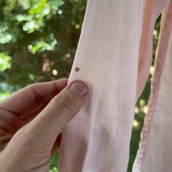 Go Silk Women's Light PInk 100% Linen Long Sleeve Button Down Shirt Size S - Picture 6 of 9